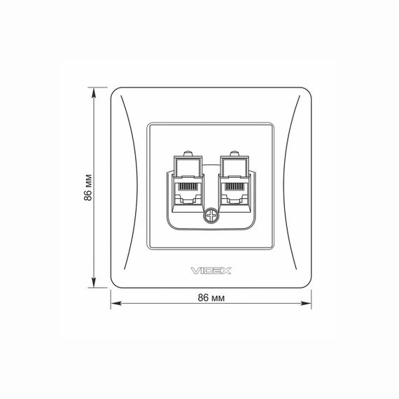 Розетка CAT6+CAT6 комп'ютерна подвійна кремова VIDEX BINERA | Зображення 4
