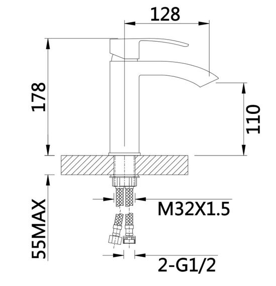 Змішувач для раковини Qtap Swan Cascada, Chrome (k35) QTSWA270CRM45564 | Зображення 1