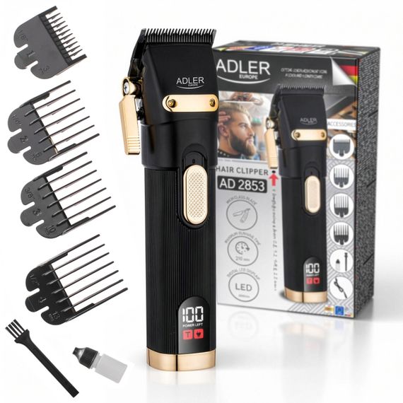 Машинка для стрижки волосся Adler AD 2853 акумуляторна 0,8–13 мм 4 насадки LED USB | Зображення 9
