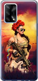 Чехол на Oppo A74 Украинка с оружием "5316u-2305-17620"