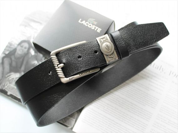 Мужской стильный ремень Lacoste black | Зображення 1