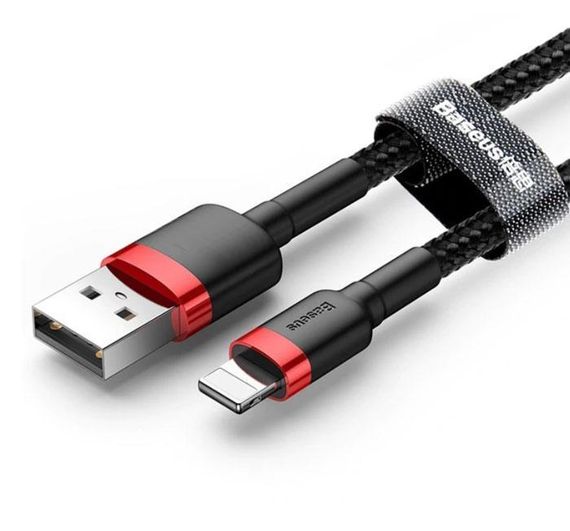 USB кабель Baseus Cafule Cable USB Lightning 1.5 A / 2m - Black/Red | Зображення 2