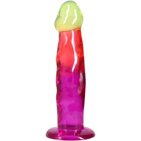 Дилдо Doc Johnson Crystal Jellies - 7.5 Inch Classic Dong - Rainbow Sex Aura
