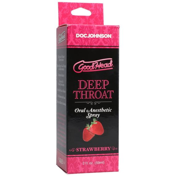 Спрей для мінету Doc Johnson GoodHead DeepThroat Spray - Sweet Strawberry 59 мл для глибокого мінету Sex Aura | Зображення 2