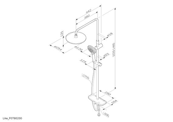 Душова система AM.PM Like ShowerSpot без змішувача AM.PM F0780200 | Зображення 1