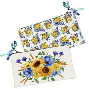 Косметичка жіноча Подсолнухи и васильки 20х12 см (K_22U046)
