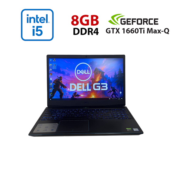 Ігровий ноутбук Б-класу Dell G3 3590 / 15,6" (1920x1080) IPS / Intel Core i5-9300H (4 (8) ядра по 2,4 - 4,1 ГГц) / 8 ГБ DDR4 / 512 ГБ SSD / nVidia GeForce GTX 1660 Ti Max-Q, 6 ГБ GDDR6, 192-біт / Веб-камера б/в