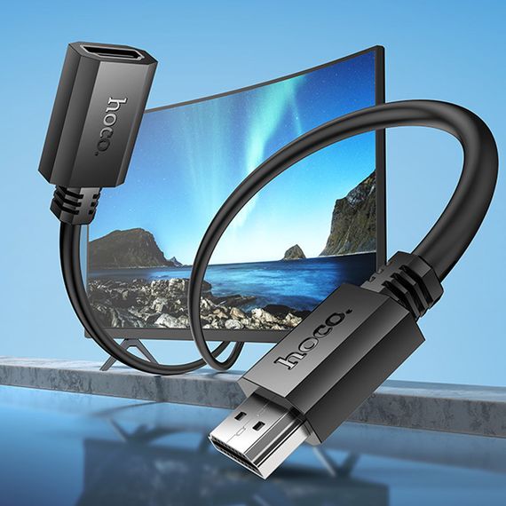 Дата кабель Hoco US13 HDTV male to HDTV female HD extension (1m) Black | Зображення 5
