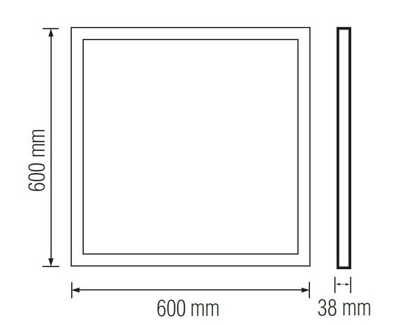 Світильник накладний 600*600 SMD LED "PULSAR-48"  48 W  6400K чорний | Зображення 1