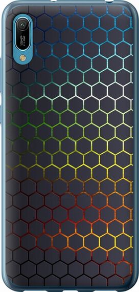 Чехол на Huawei Y6 2019 Переливающиеся соты "498u-1666-17620"