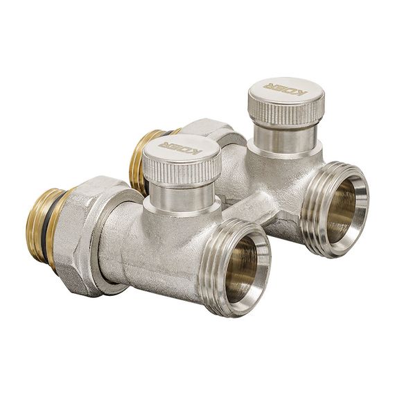 Комплект для нижней подкл. радиатора KOER SET-22 - 1/2"x3/4" (прямой) с термоголовкой ЗЗ (KR3174) | Зображення 2