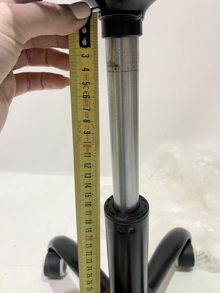 Крутий зі спинкою з регулюванням висоти Tom GD-Modern Office, на золотій хрестовині з колесами Шкірзам чорний | Зображення 5