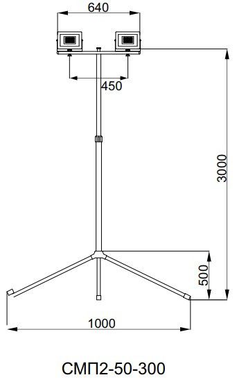 Стійка металева для прожекторів СМП2-50-300 жовта Ny95503771 | Зображення 2
