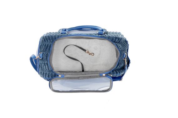 Сумка-переноска для собак та котів Misoko&Co, 41.5 см х 28 см х 23 см, синій | Зображення 4