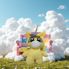 Плюшева м'яка іграшка поні єдиноріг жовтий 30 см 4595