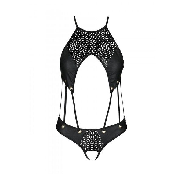Боді з екошкіри з ремінцями та перфорацією Tamaris Body black L/XL — Passion, L/XL | Зображення 2