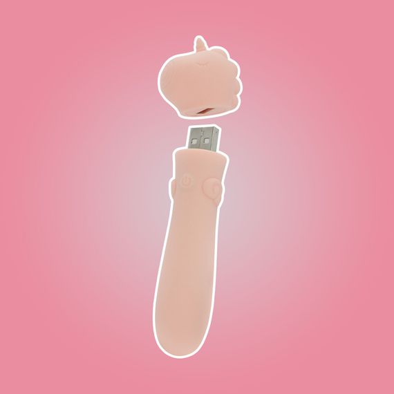 Вібратор-єдиноріжка Unihorn USB Bullet – Heart Throb, віброкуля, USB-зарядка, 10 режимів | Зображення 7