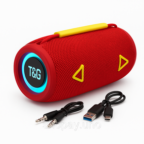 Стерео колонка переносна TG657, Портативна bluetooth колонка з різнокольоровим підсвічуванням WX-13