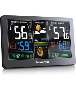 Метеостанция Newentor Q3 беспроводной термометр с цветным дисплеем для дома и улицы с прогнозом погоды.