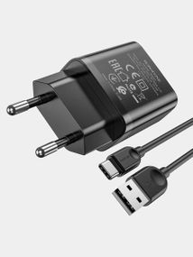Мережевий зарядний пристрій BOROFONE BA68A Glacier single port charger set(Type-C) Black