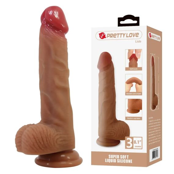 Силіконовий фалоімітатор на присосці PRETTY LOVE - Lisle 8.1" Super Soft Liquid Silicone Dildo, BW-008137N Sex Aura