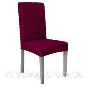 Комплект чехлов на стулья без оборки 6 штук (бордовый)