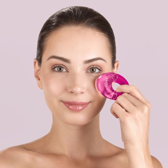 Массажер для глаз GESKE Cool&Warm Eye Massager 7в1 starlight, Малиновый | Зображення 3