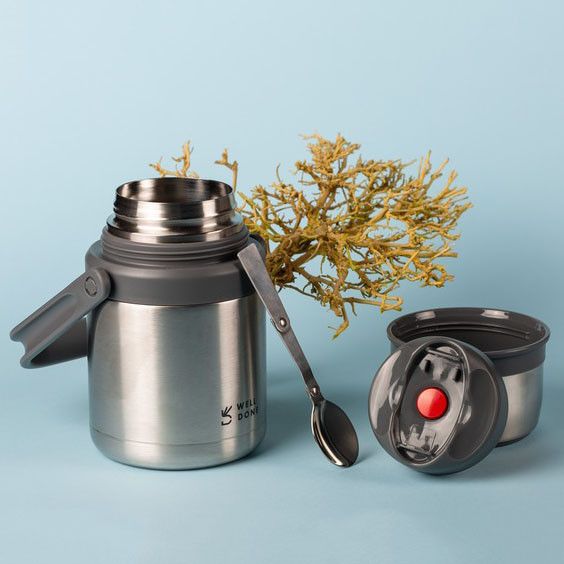 Вакуумний харчовий термос Well Done WD-7131S 1 літр HJ-341 із ложкою | Зображення 2