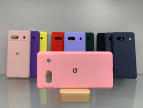 Google Pixel 7A Протиударний чохол з логотипом софт тач рожевий