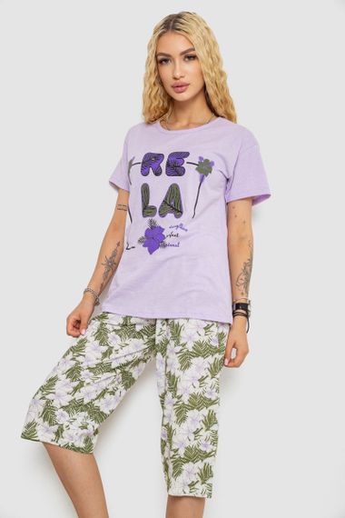 Пижама женская с принтом  -уценка, цвет сиреневый, 243R3755-U-2 | Зображення 2
