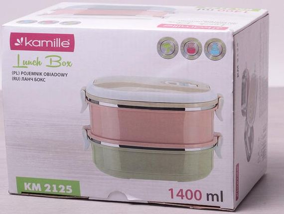 Ланч-бокс Kamille Food Box 2 ємності по 700 мл, 20х14.5х13.5см | Зображення 4