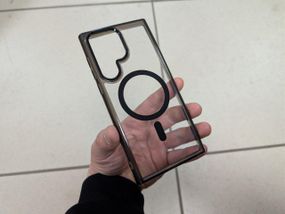 Чохол для Samsung Galaxy S22 Ultra / Самсунг Гелаксі С22 Ультра, прозорий, з MagSafe, чорний