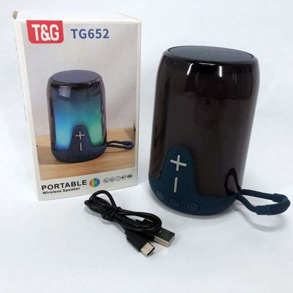 Портативна колонка TG652 5W з RGB підсвічуванням та ремінцем. KY-704 Колір: синій | Зображення 9