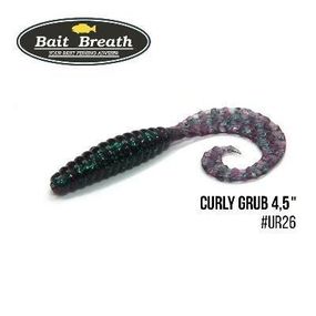 Силіконова приманка, Їстівний силікон Bait Breath Curly Grub 4,5" (8шт) (Ur26 Junberg/green*seed)