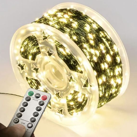 Гірлянда Роса нитка 500 LED, довжина 50 м з пультом, зелений, теплий XPRO (47724-717_377) | Зображення 3