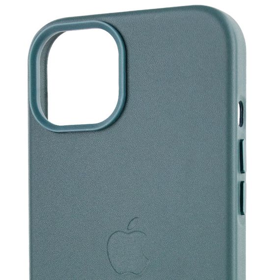 Шкіряний чохол Leather Case (AA Plus) with MagSafe для Apple iPhone 14 (6.1") Pine green | Зображення 4