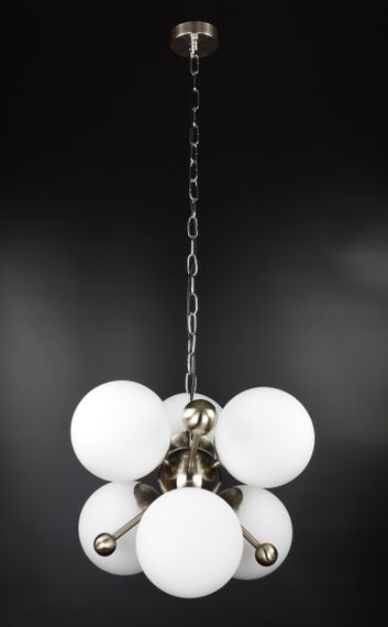 Люстра підвісна LOFT на 6 лампочок 26473 Хром 50-120х48х48 см. | Зображення 1