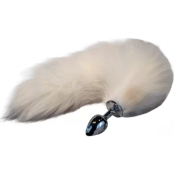 Анальна пробка лисий хвіст DS Fetish Anal plug fox tail white Sex Aura