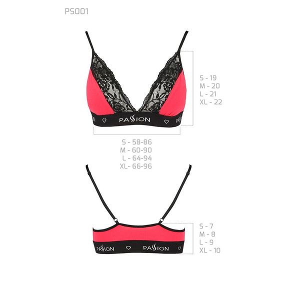 Эластичный топ с кружевом Passion PS001 TOP red-black, size S | Зображення 4