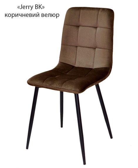 Стілець кухонний Jerry BK на чорних металевих ногах, м'яка оббивка велюр темно-коричневий UC-910 | Зображення 2