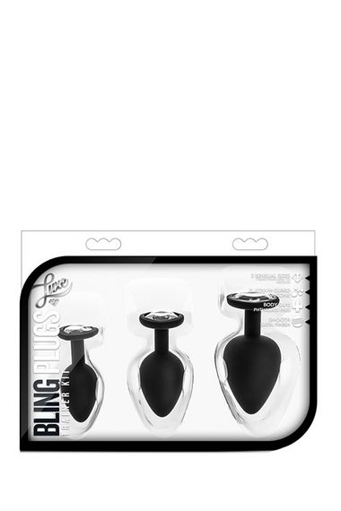 Набір анальних пробок LUXE BLING PLUGS TRAINING KIT WHITE GEMS Sex Aura | Зображення 1