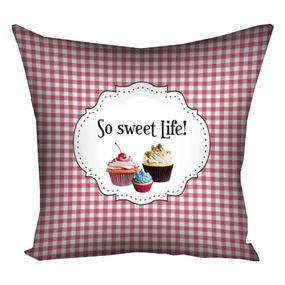 Подушка габардинова з принтом So sweet life! 40x40 (4P_SWE013)