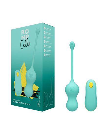 Віброяйце для точки G з пультом керування Romp Cello Light Teal, водонепроникне | Зображення 7