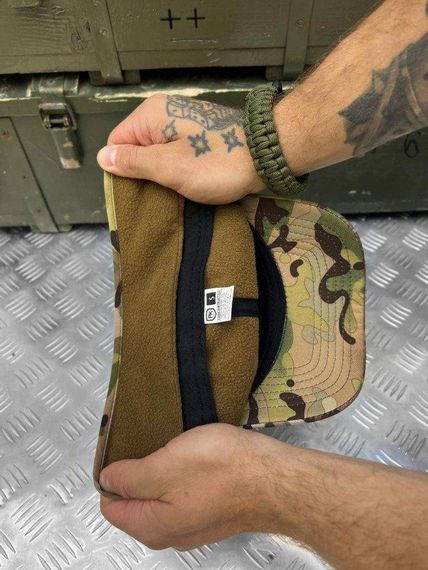 Бейсболка мужская тактическая  softshell на флисе с ушами Velcro  ВТ6373 | Зображення 2
