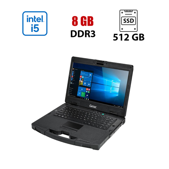 Захищений ноутбук Getac S410 / 14" (1920x1080) TN / Intel Core i5-6200U (2 (4) ядра по 2.3 - 2.8 GHz) / 8 GB DDR3 / 512 GB SSD / Intel HD Graphics 520 / NoWebCam б/в