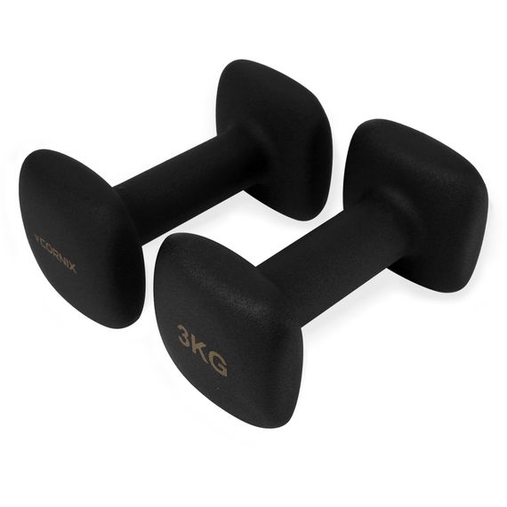 Гантелі вінілові Cornix Square 2 x 3 кг XR-0408 Black | Зображення 6