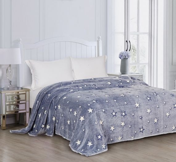 Плед фліс, що світиться в темряві «Зірки» Love You 150 x 200 см