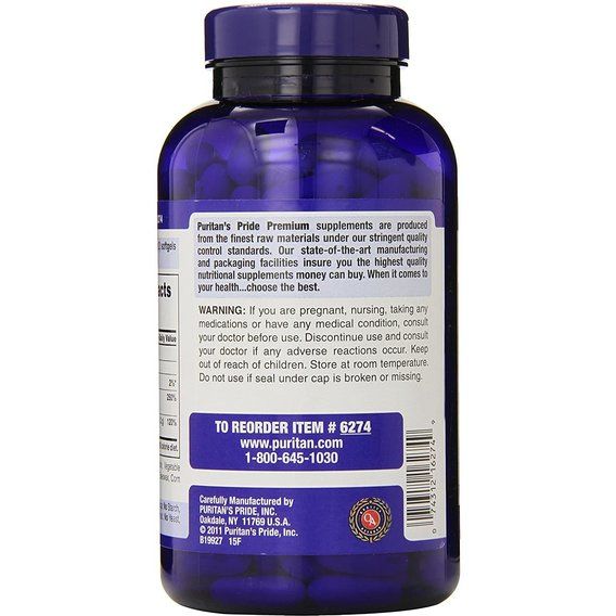 Мікроелемент Кальцій Puritan's Pride Absorbable Calcium 1200 mg with Vitamin D 1000 IU 200 Softgels | Зображення 2