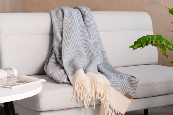 Плед Ardesto Leonardo Bianco 140x200см 100% вовна, блакитний (ART0503LB) | Зображення 8