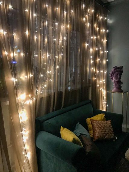 Гірлянда штора Водоспад на вікно Теплий білий колір свічення, 3х2м 240 LED з конектором | Зображення 3